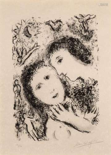 Marc Chagall LE COUPLE AUX ANGES (MOURLOT 940) Lithograph, f...