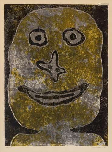 Jean Dubuffet SOURIRE II (WEBEL 823) Color lithograph, frame...