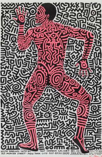 Keith Haring INTO  84......SHAFRAZI GALLERY POSTER Color off...