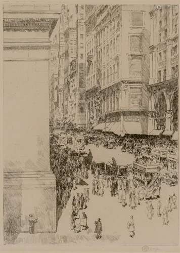 Childe Hassam FIFTH AVENUE, NOON (CORTISSOZ/CLAYTON 77) Etch...