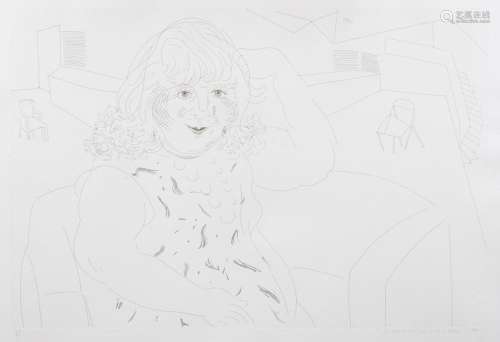 David Hockney ANN IN THE STUDIO (M.C.A.T. 258) Etching, fram...