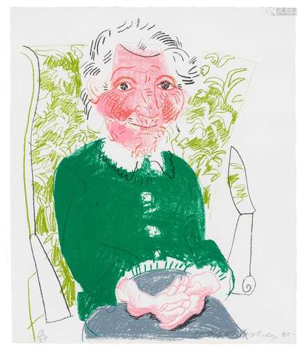 David Hockney PORTRAIT OF MOTHER I (M.C.A.T. 281) Color lith...