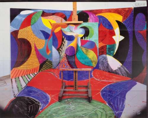 David Hockney PAINTED ENVIRONMENT I (M.C.A.T. 351) Color las...