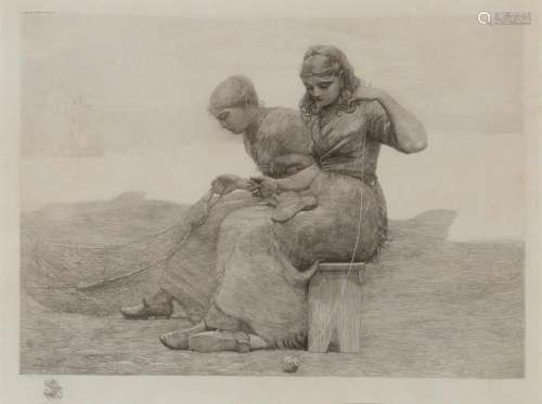Winslow Homer GIRLS AT WORK (MENDING THE TEARS) (GOODRICH 97...