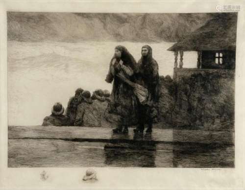 Winslow Homer PERILS OF THE SEA (GOODRICH 98) Etching, frame...