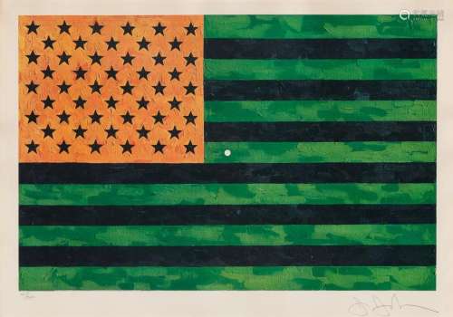 Jasper Johns FLAG (MORATORIUM) (ULAE S5) Color offset lithog...