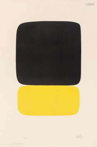 Ellsworth Kelly BLACK OVER YELLOW (AXSOM 24) Color lithograp...