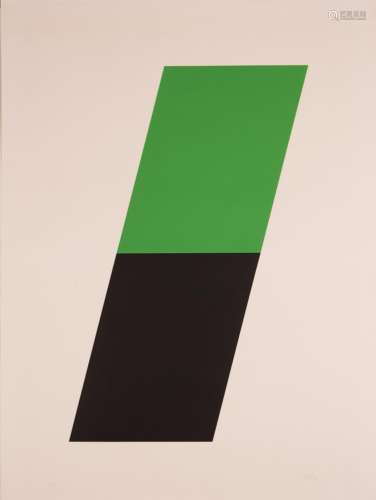 Ellsworth Kelly GREEN/BLACK (AXSOM 78) Color lithograph, unf...