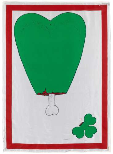 Mike Kelley UNLUCKY CLOVER Color screenprint, on silk, from ...