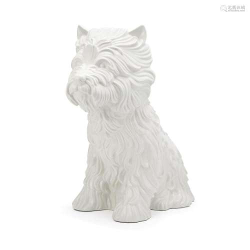 Jeff Koons PUPPY Glazed white ceramic vase