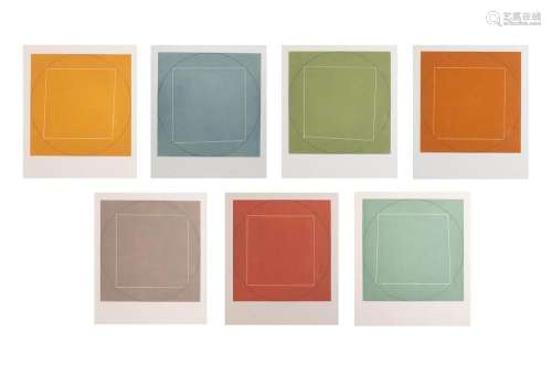 Robert Mangold SEVEN AQUATINTS Set of seven color aquatints,...