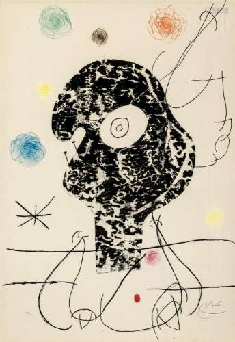 Joan Miró EMEHYLOP (CYCLOPS) (DUPIN 451) Color etching, dryp...