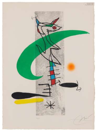 Joan Miró LA TRANSLUNAIRE (DUPIN 659) Color aquatint and etc...