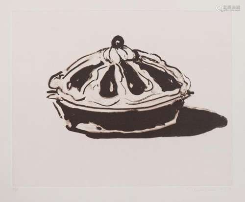 Wayne Thiebaud CROWN TART Direct gravure printed in brown, f...