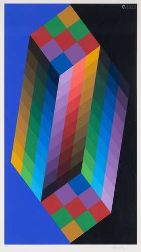 Victor Vasarely TORONY Color screenprint, framed