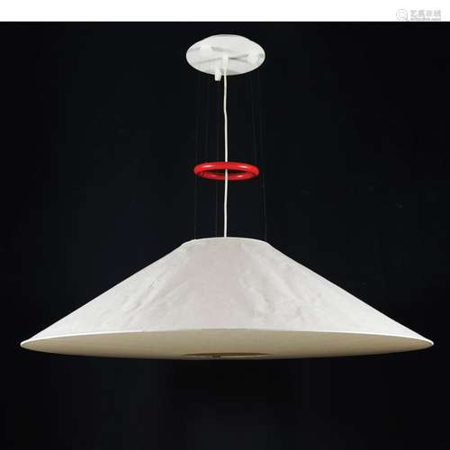 A Maru metal and Japanese paper suspension lamp, Ingo Maurer...