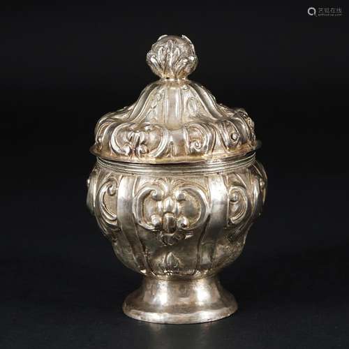 A Genoese embossed silver sugar bowl and cover, 1762