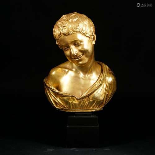 A gilt bronze bust of a scugnizzo