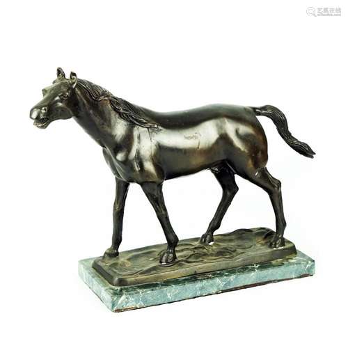 A patinated bronze figure of a horse