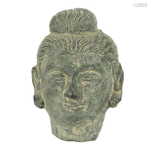 An antiqne shale fragment of Buddha s head