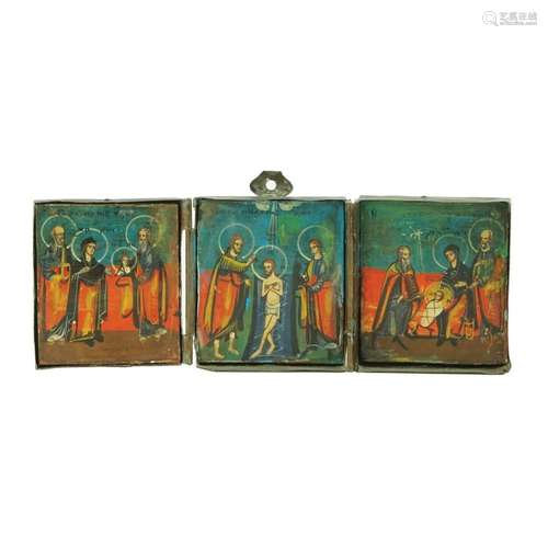 A Northern Russia triptych, early 19th century