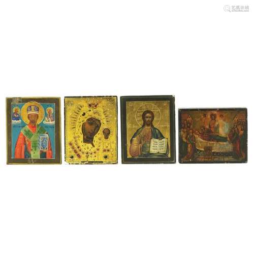 8 small Russian icons, 19th century