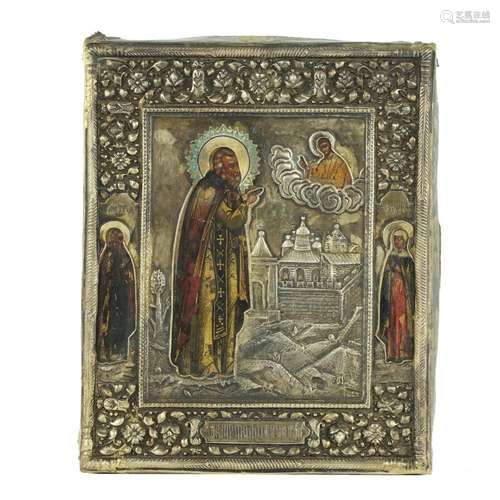 A Southern Russia icon with silver riza, early 19th century