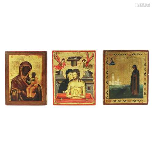 3 Russian icons, 19th century