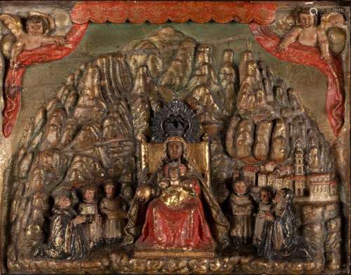 Spanish school, 18th century. Virgin of Montserrat. Relief i...