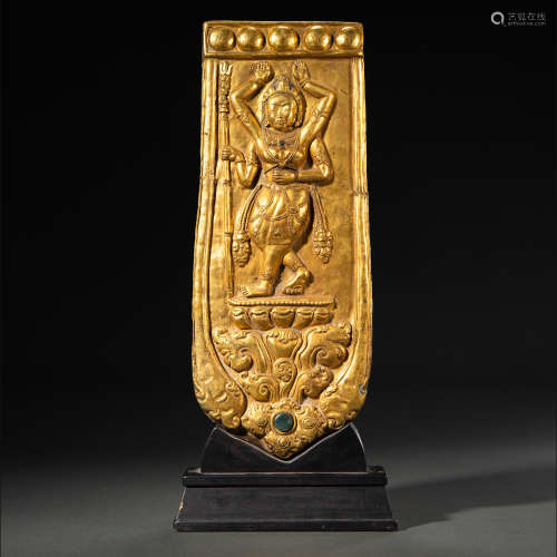 十七世纪 铜鎏金锤堞空行母