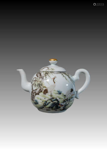 Pastel Crane Teapot