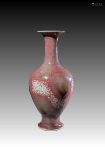 Cowpea red kiln glazed vase