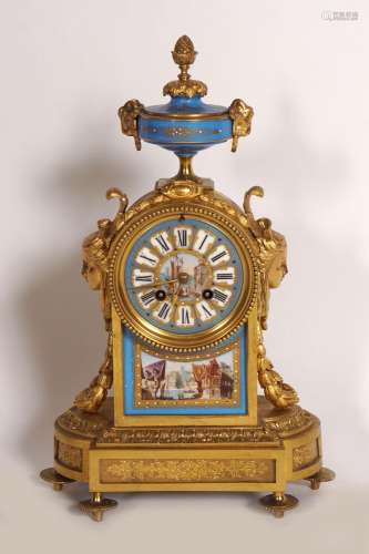 19TH-CENTURY ORMOLU & SÈVRES MANTEL CLOCK