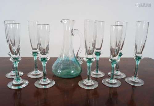 8 CRESTED TALL STEMMED GLASSES