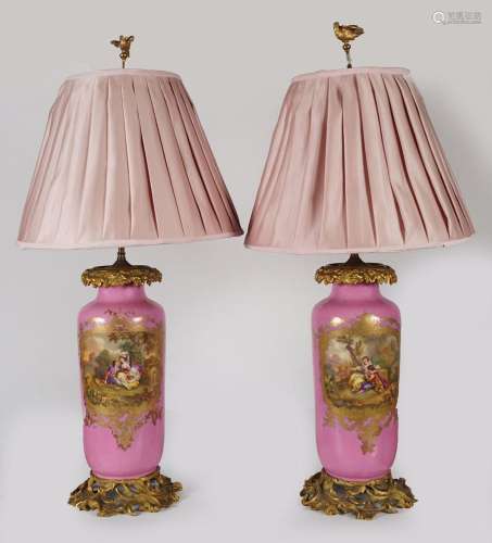 PR RARE 19TH-CENTURY PARIS PORCELAIN TABLE LAMPS