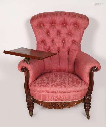 WILLIAM IV MAHOGANY READING CHAIR