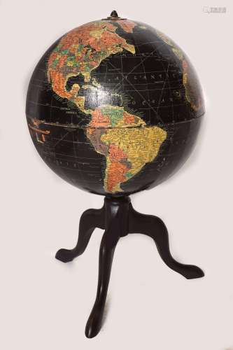 EARLY 20TH-CENTURY LIBRARY TERRESTRIAL GLOBE