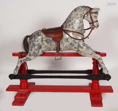 19TH-CENTURY POLYCHROME ROCKING HORSE