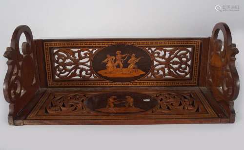 19TH-CENTURY SWISS MARQUETRY BOOK TROUGH