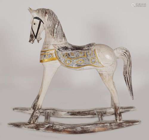 EARLY 20TH-CENTURY PINE ROCKING HORSE