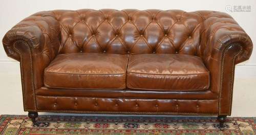 LEATHER ROLL BACK CHESTERFIELD