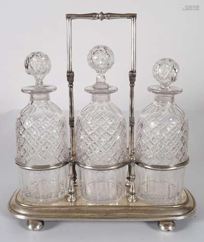 SET OF 3 19TH-CENTURY IRISH CRYSTAL DECANTERS