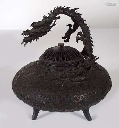 SIGNED JAPANESE DRAGON KORO BRONZE