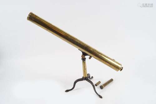 19TH-CENTURY BRASS LIBRARY TELESCOPE
