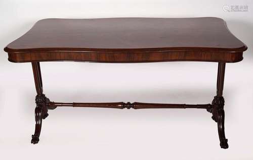 19TH-CENTURY ROSEWOOD LIBRARY TABLE