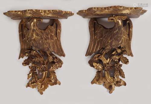 PAIR 19TH-CENTURY EAGLE WALL BRACKETS