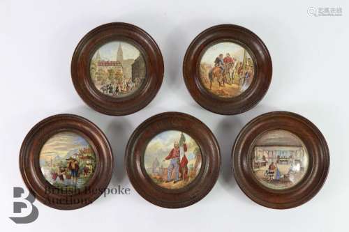 Five 19th century pot lids