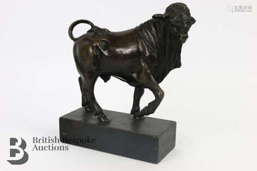 20th century bronzed bull