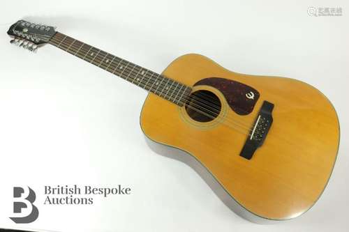 A Gibson Epiphone PR 350-12 12 string acoustic guitar