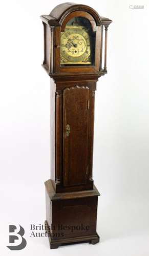 Thomas Lister Halifax oak cased grandmother clock